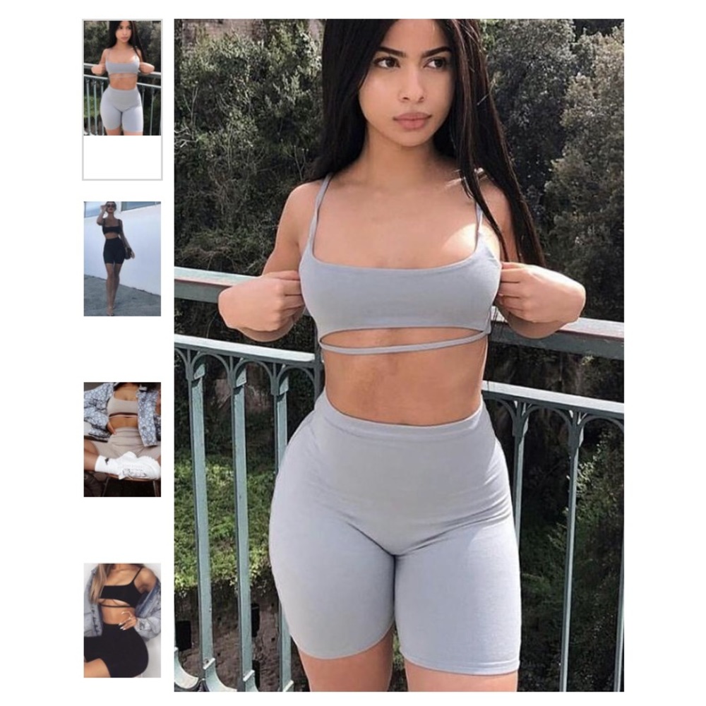 Grey biker shorts